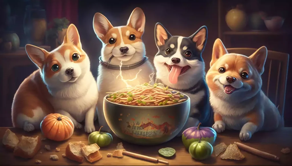 pet dogs eating food