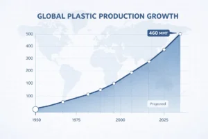 global plastic production 1950 to 2025