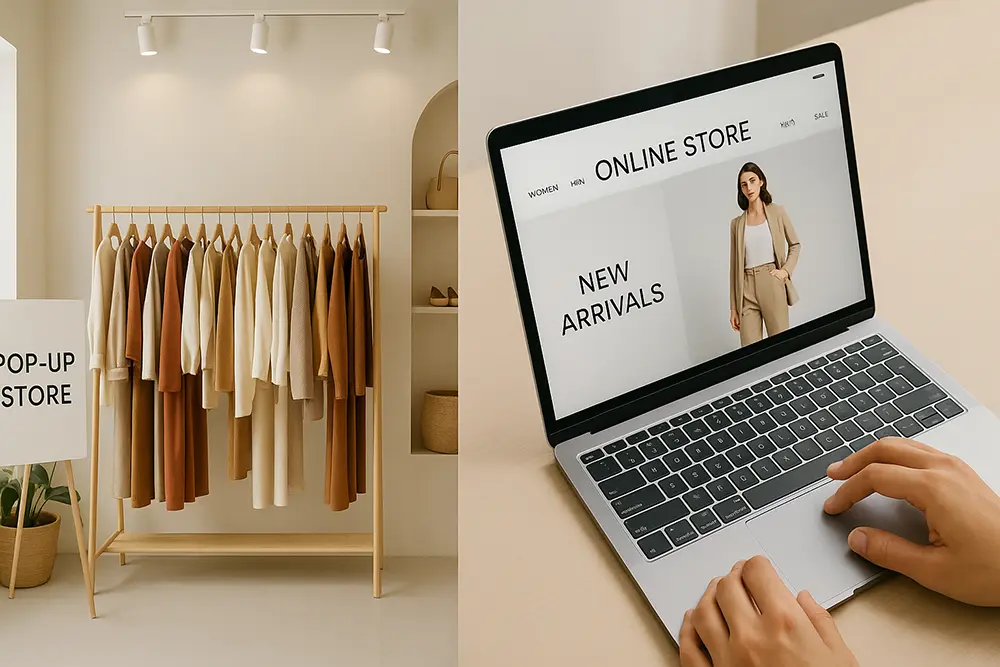 pop-up stores vs online shops clothing startups